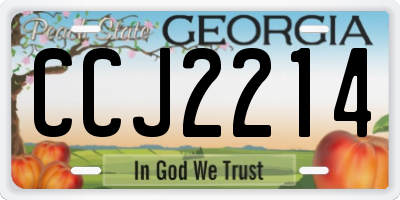 GA license plate CCJ2214