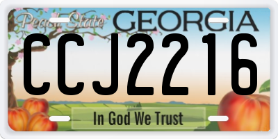GA license plate CCJ2216