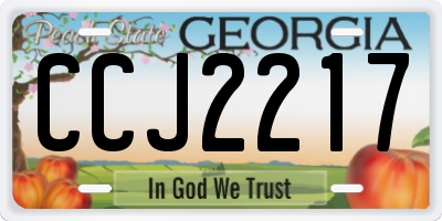 GA license plate CCJ2217