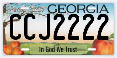 GA license plate CCJ2222