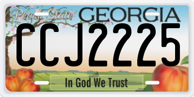 GA license plate CCJ2225