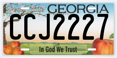 GA license plate CCJ2227