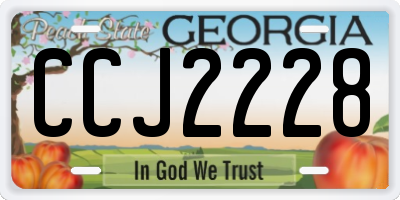 GA license plate CCJ2228