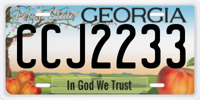 GA license plate CCJ2233