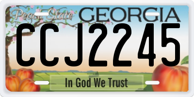 GA license plate CCJ2245