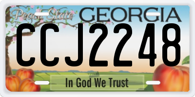 GA license plate CCJ2248