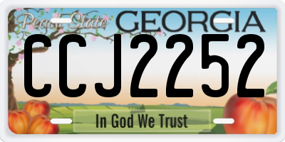 GA license plate CCJ2252