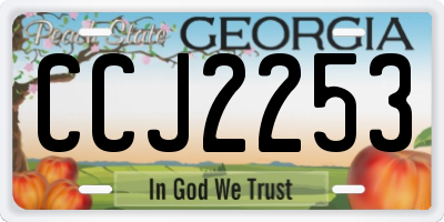 GA license plate CCJ2253