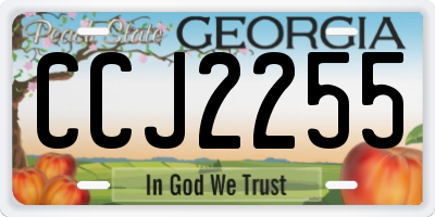 GA license plate CCJ2255