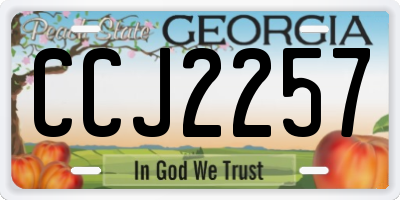 GA license plate CCJ2257