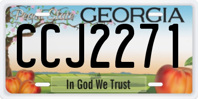 GA license plate CCJ2271