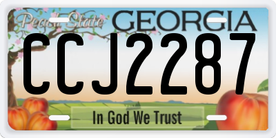 GA license plate CCJ2287