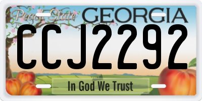 GA license plate CCJ2292