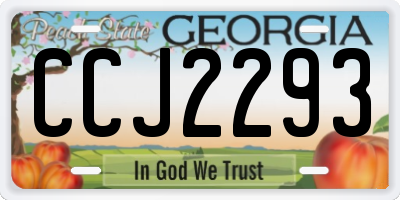 GA license plate CCJ2293