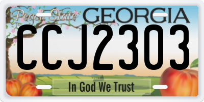 GA license plate CCJ2303