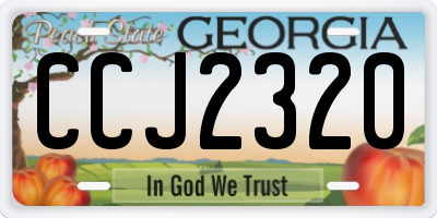 GA license plate CCJ2320