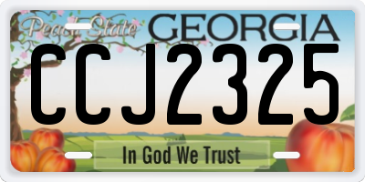 GA license plate CCJ2325