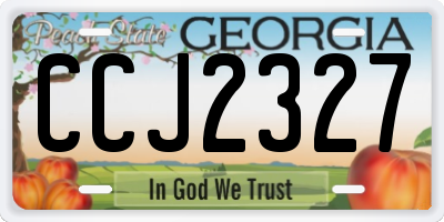 GA license plate CCJ2327
