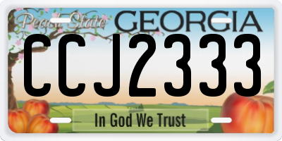 GA license plate CCJ2333