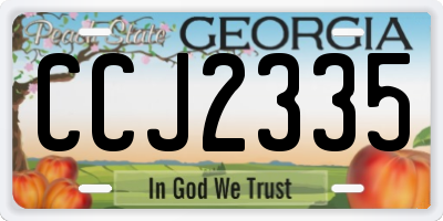 GA license plate CCJ2335