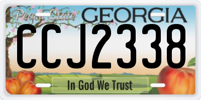 GA license plate CCJ2338