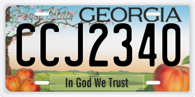 GA license plate CCJ2340