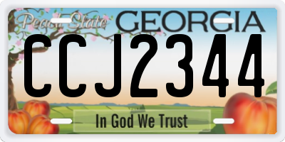 GA license plate CCJ2344