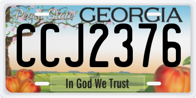 GA license plate CCJ2376