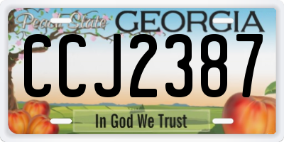 GA license plate CCJ2387