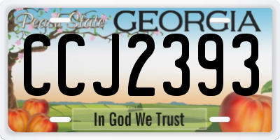 GA license plate CCJ2393