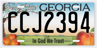 GA license plate CCJ2394