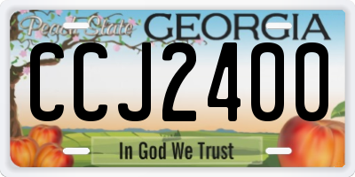 GA license plate CCJ2400