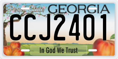 GA license plate CCJ2401