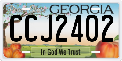 GA license plate CCJ2402