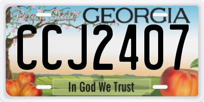 GA license plate CCJ2407
