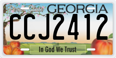 GA license plate CCJ2412