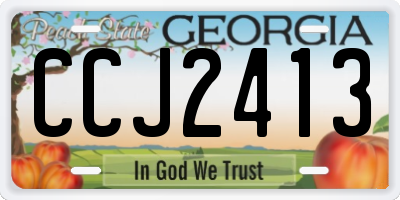 GA license plate CCJ2413