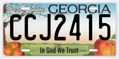 GA license plate CCJ2415
