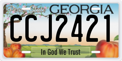GA license plate CCJ2421
