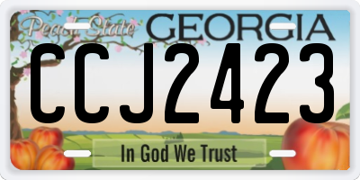 GA license plate CCJ2423