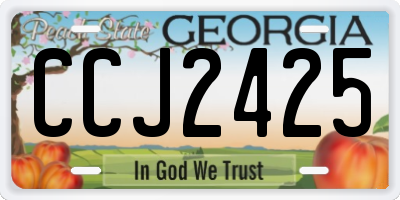 GA license plate CCJ2425