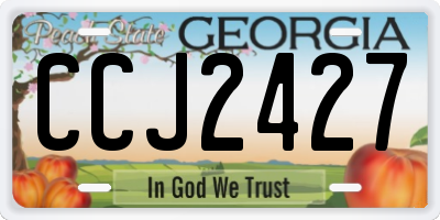 GA license plate CCJ2427