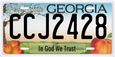 GA license plate CCJ2428