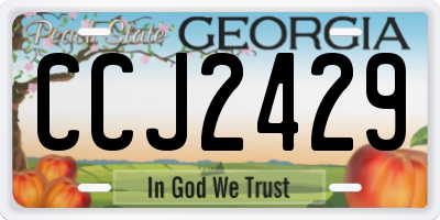 GA license plate CCJ2429