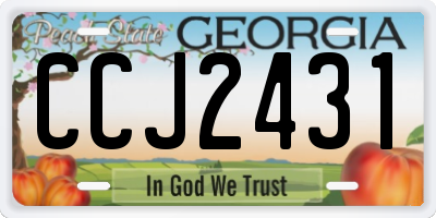 GA license plate CCJ2431