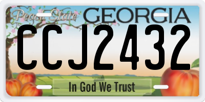 GA license plate CCJ2432