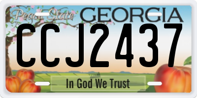 GA license plate CCJ2437