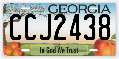 GA license plate CCJ2438