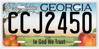 GA license plate CCJ2450