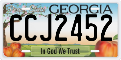 GA license plate CCJ2452